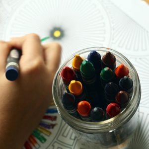 Children play and paint