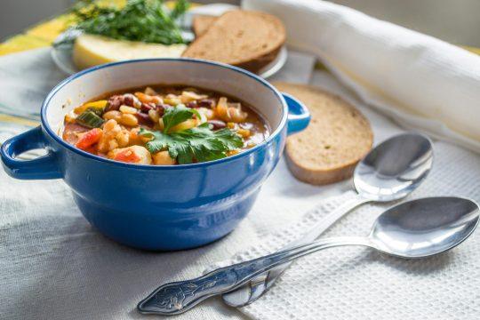Eating soup