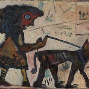 Ralf Kerbach, ‹Femme avec chien›, 1981 © Kunsthalle Darmstadt, VG Bild-Kunst, Bonn 2025