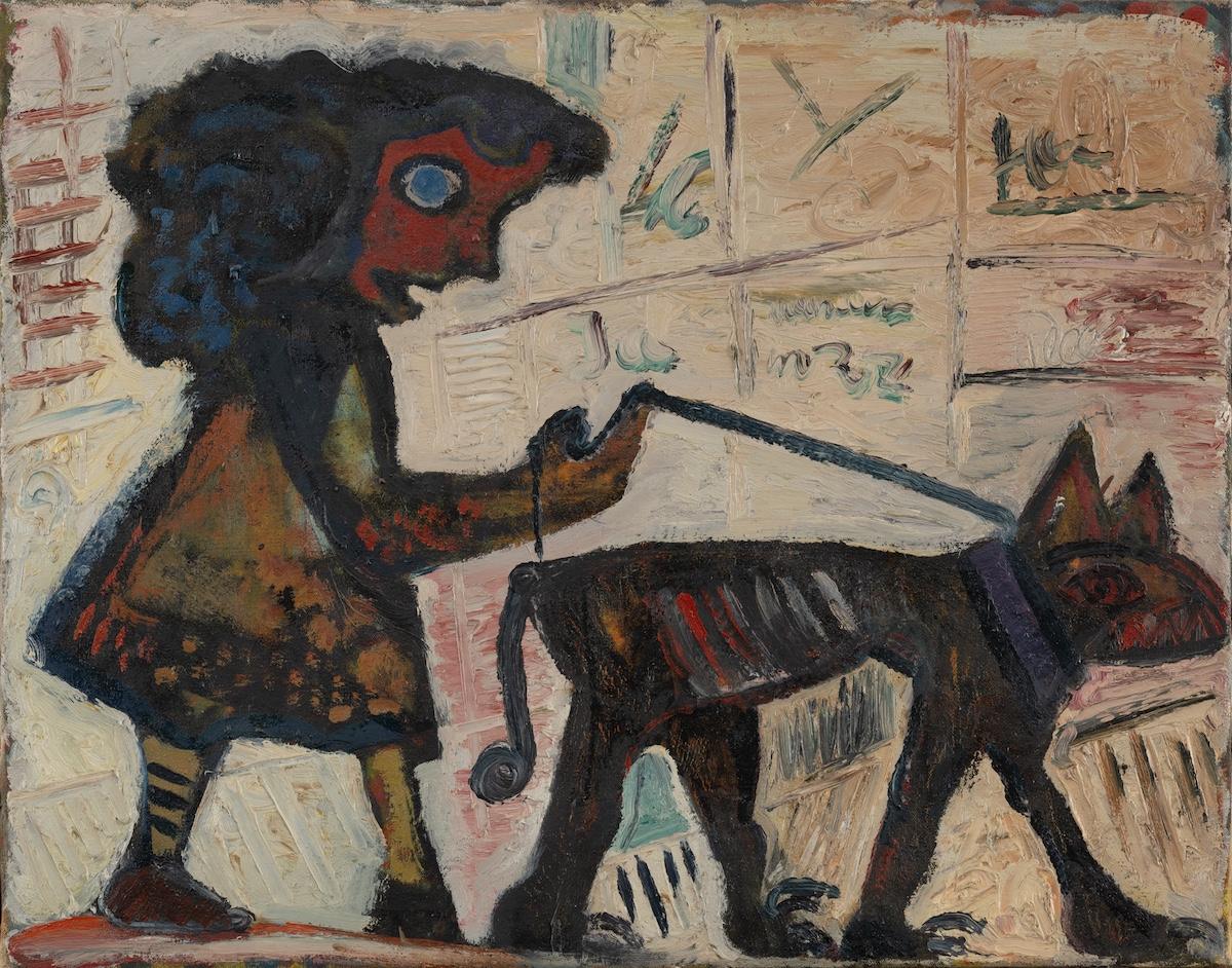 Ralf Kerbach, ‹Woman with Dog›, 1981 © Kunsthalle Darmstadt, VG Bild-Kunst, Bonn 2025