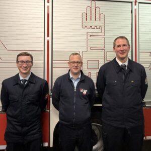 Jefes de brigada de bomberos, de izquierda a derecha: Pascal Daum, Sebastian Melk, Marcus Sattler. Foto: FFW