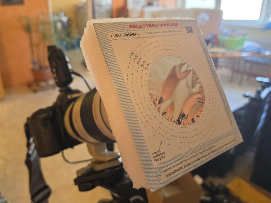 Filter for photographing the solar eclipse. Photo: Arthur