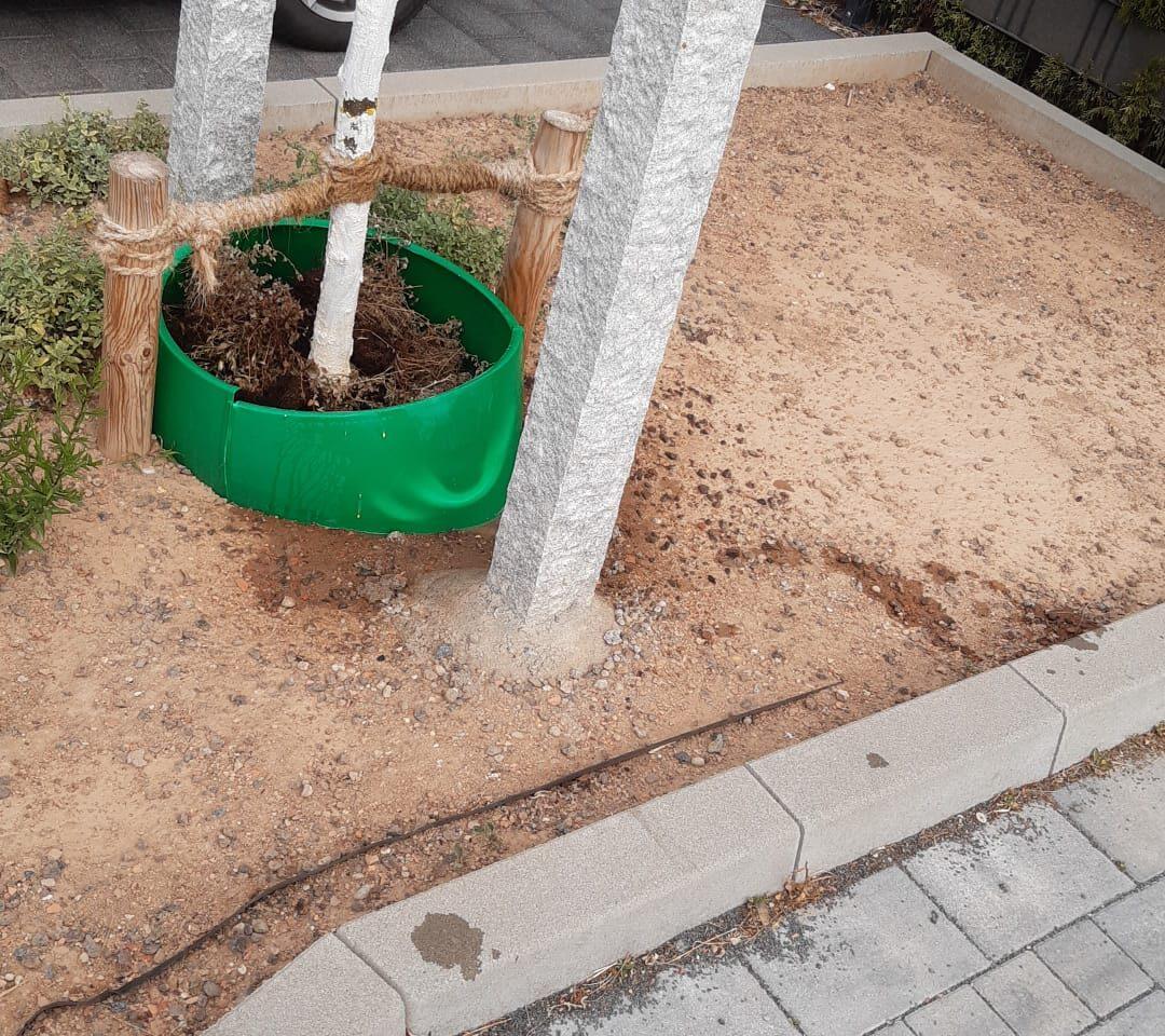 Damaged flower bed in the southwest residential area of ​​Griesheim.