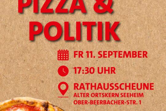 El SPD Seeheim-Jugenheim les invita a su popular evento "Pizza y Política" el viernes 11 de septiembre, a partir de las 17:30 horas