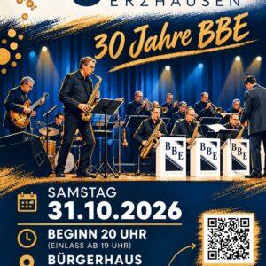 Erzhausen Big Band'in 30. yıl dönümü için hazırlanan etkinlik afişi