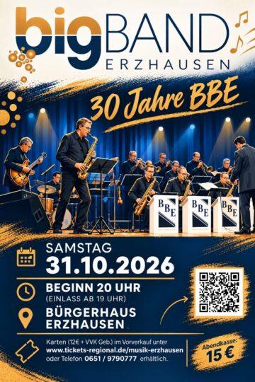 Event poster for the 30th anniversary of the Erzhausen Big Band