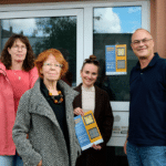 Women's shelters in the city of Darmstadt, the districts of Darmstadt-Dieburg and Bergstraße, and Vonovia are launching a joint awareness campaign. Ursula Pavez Sandoval (Women Helping Women, Darmstadt-Dieburg district) with Robert Wagner (Vonovia)